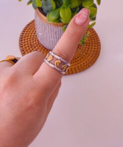 30012 - Anillos Acero corazón bicolor