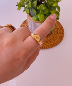 30061 - Anillo Acero con cristales