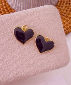 20276 - Dije corazon esmaltado negro