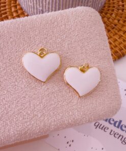 20286 - Dije corazon esmaltado blanco