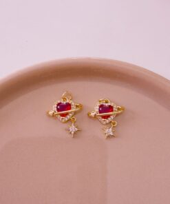 20279 - Dije corazon estrella cristal rojo