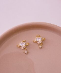 20274 - Dije corazon estrella cristal transparente