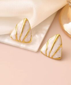 80046-1 Zarcillos esmaltado blanco