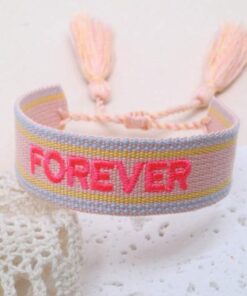 41006-3 Pulsera tela FOREVER pastel