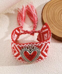 41085 - Pulsera Tela corazon