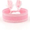 41006-6 Pulsera tela rosado lisa
