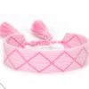 41006-5 Pulsera tela rosado con linea