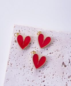 20018 - Dije corazon en V esmaltado rojo