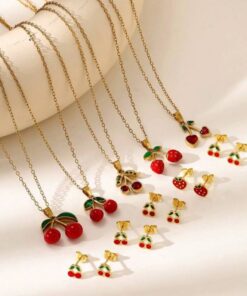 21044 - Set collar con zarcillos Cereza