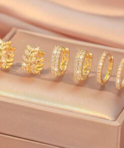 80166 - Pack 3 Zarcillos dorado con cristales