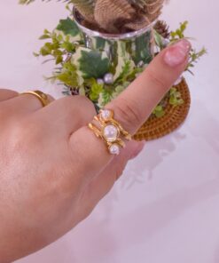 30080-1 Anillo Acero perla redondo