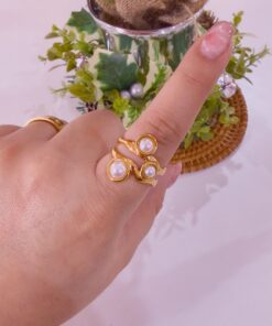 30080-2 Anillo Acero perla redondo en V