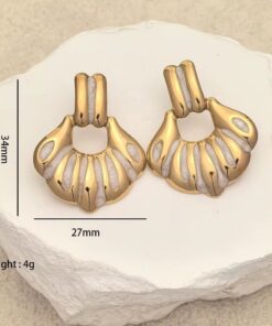 80153-10 Zarcillos acero V esmaltados