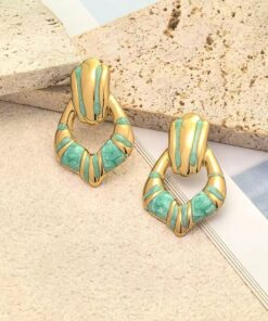 80153-12 Zarcillos acero V esmaltados