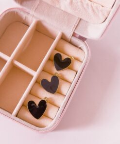 20033 - Dije corazon esmaltado negro