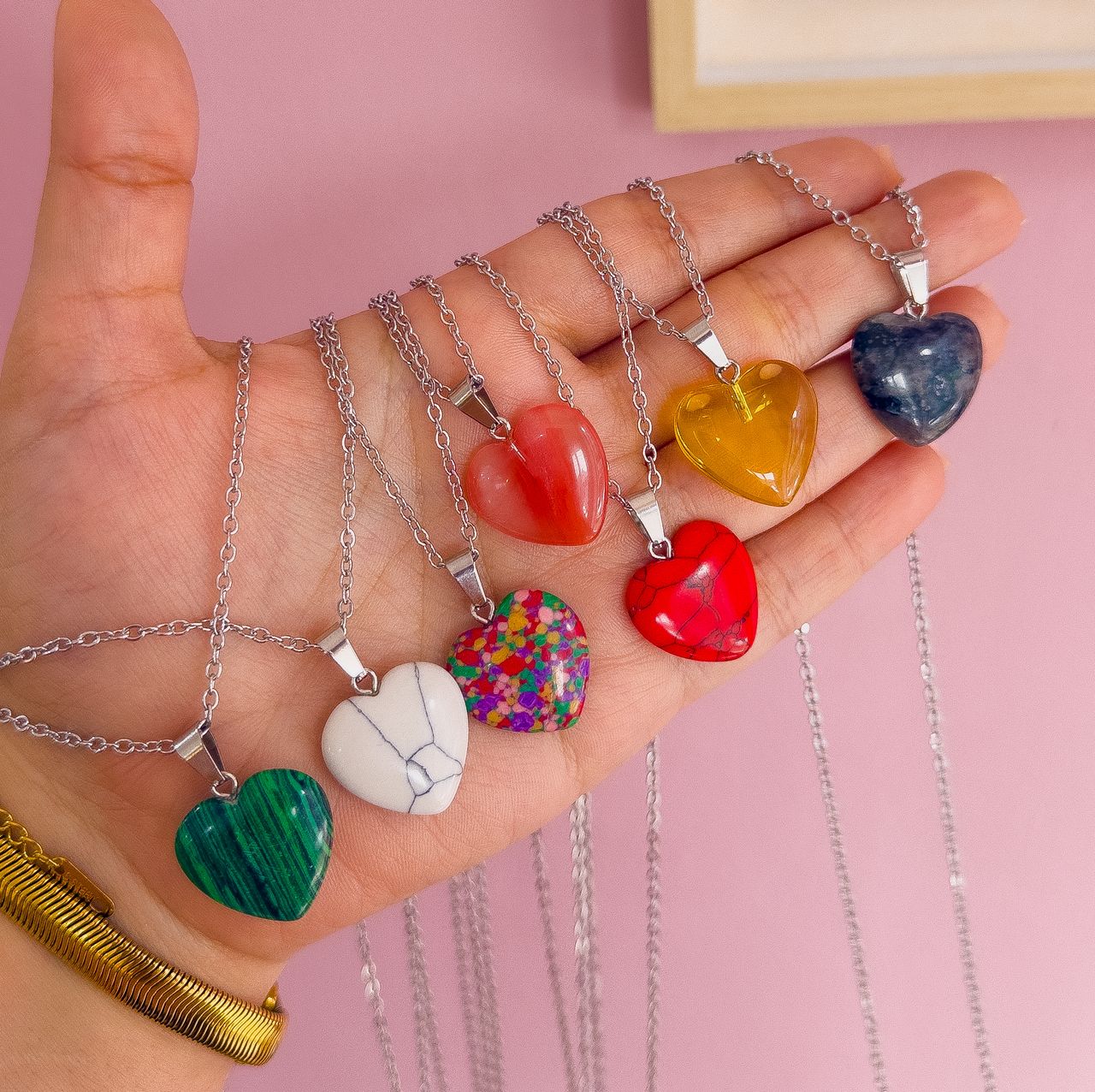 21059-1 Collar Armado plateado corazon - Imagen 2