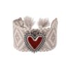 41085-2 Pulsera Tela corazon gris