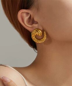 80196 - Zarcillo acero dorado