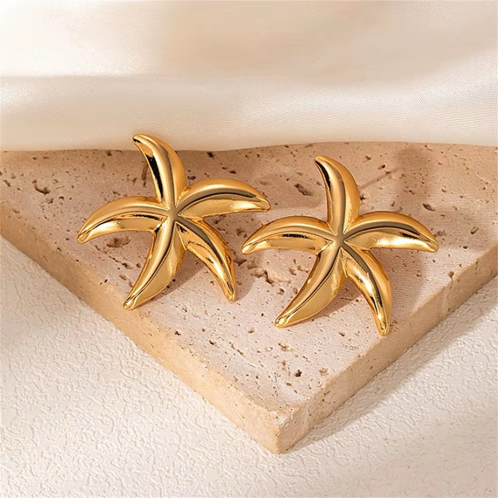 80200 - Zarcillo acero dorado