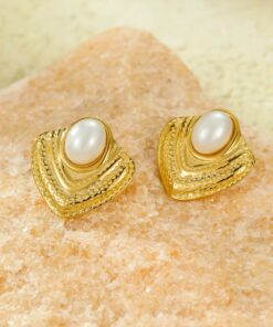 80210 - Zarcillos acero con perla