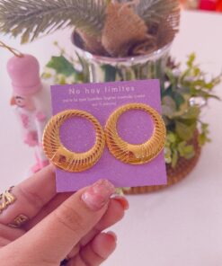 80202 - Zarcillo acero dorado