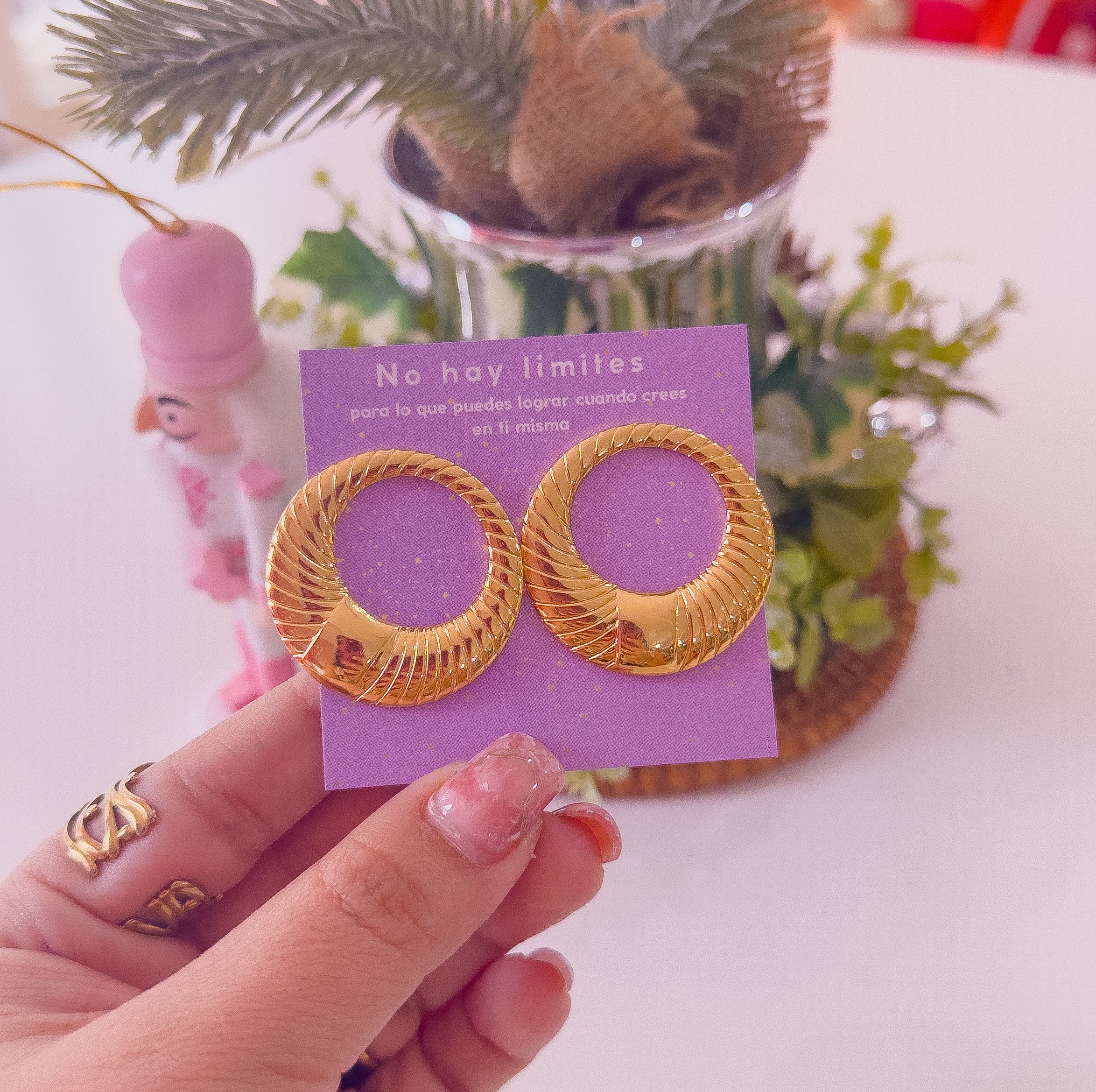 80202 - Zarcillo acero dorado