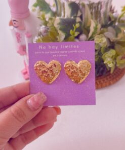 80206 - Zarcillo acero dorado corazón