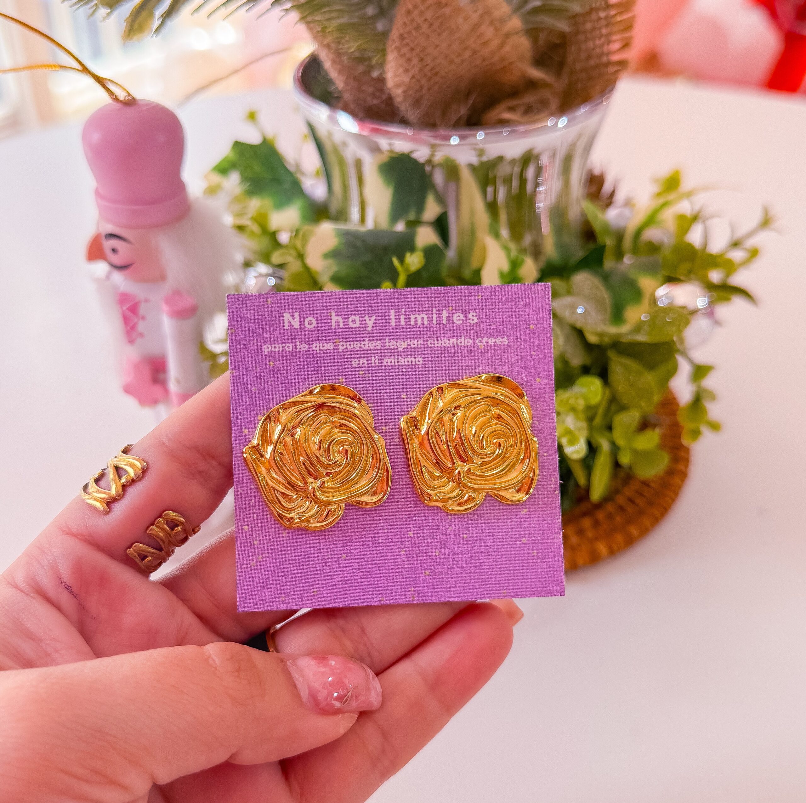 80193 - Zarcillo acero dorado