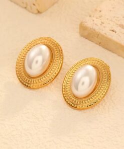 80213 - Zarcillos acero con perla