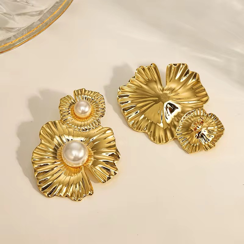 80220 - Zarcillos acero con perla