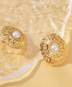 80221 - Zarcillos acero con perla