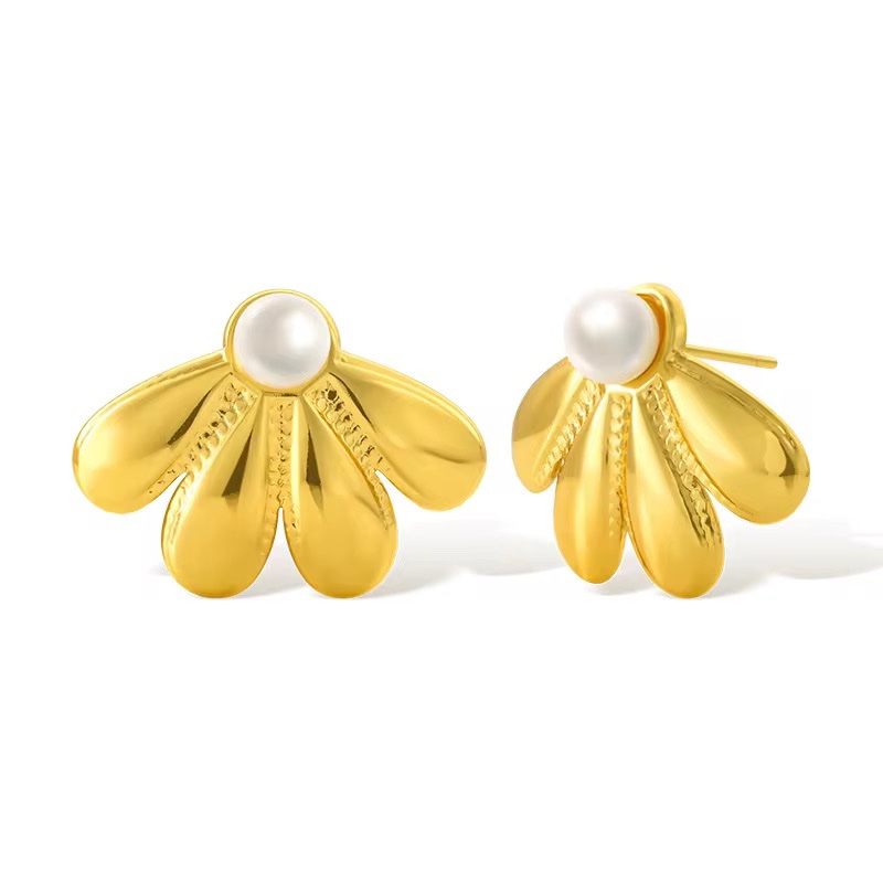 80222 - Zarcillos acero con perla