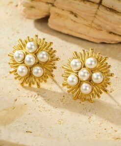 80224 - Zarcillos acero con perla