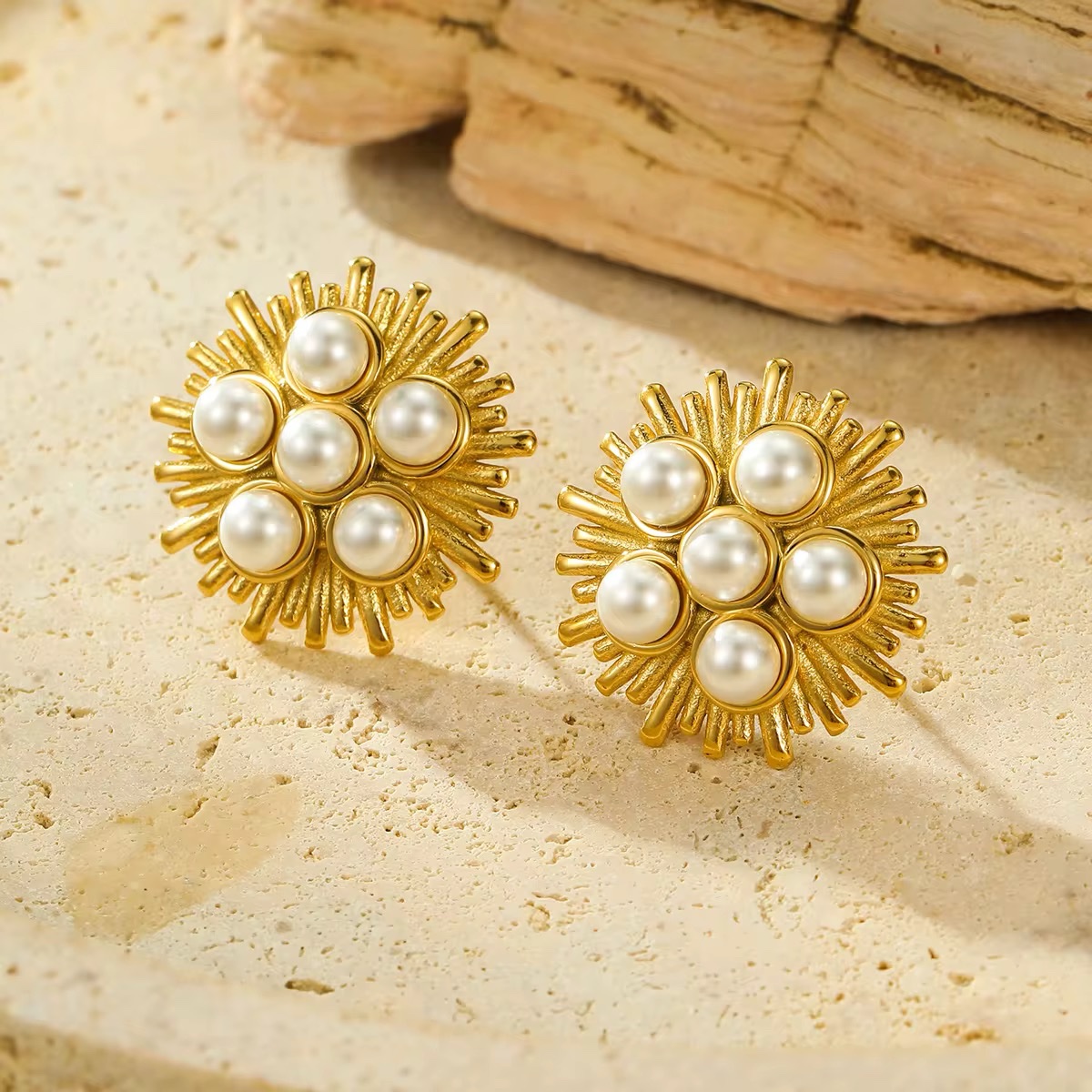 80224 - Zarcillos acero con perla