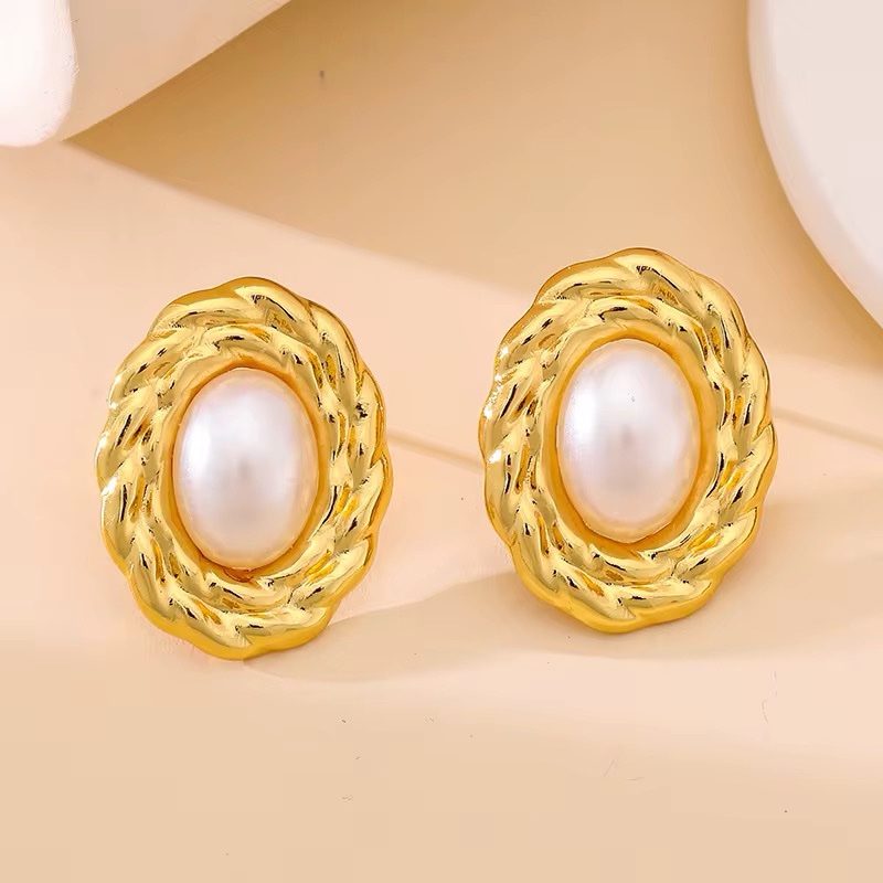 80228 - Zarcillos acero con perla