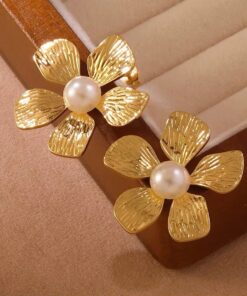 80229 - Zarcillos acero con perla