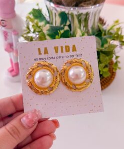 Alternative view of 80067 - Zarcillos acero con perla