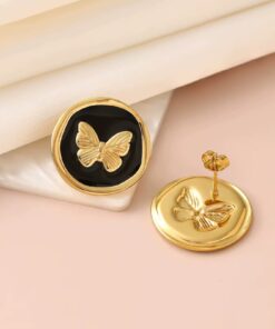 80251 - Zarcillos acero mariposa