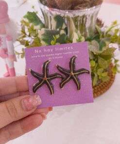 80233 - Zarcillos acero esmaltado estrella