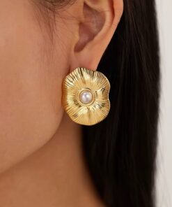 80217 - Zarcillos acero con perla