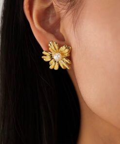 80254 - Zarcillos acero con perla