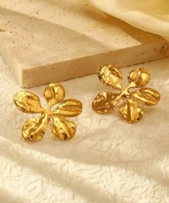 80021-1 zarcillos flor dorado