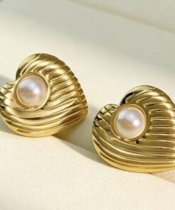 80069 - Zarcillos acero con perla