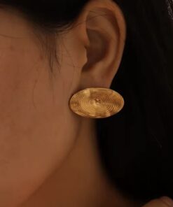 80061 - Zarcillo acero dorado