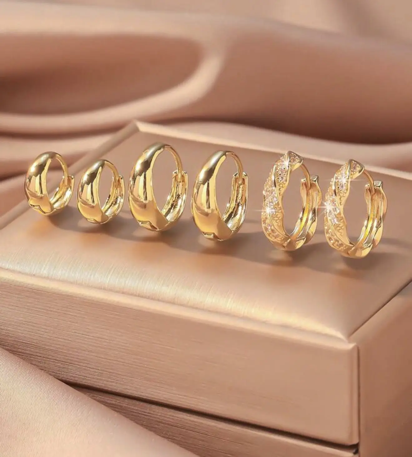 80414 -  Set 3 Zarcillos con cristales