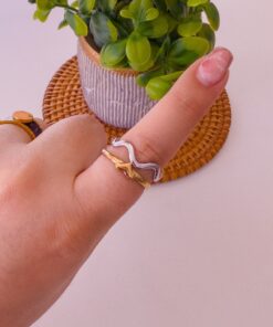 30039 - Anillos Acero corazón bicolor