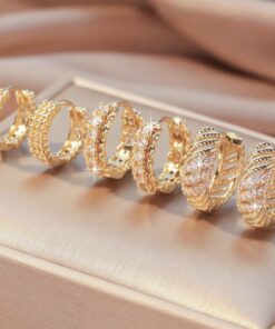 80409 - Set 3 Zarcillos dorado con cristales