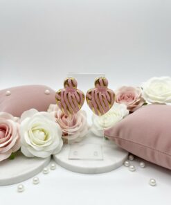 80155-1 Zarcillos Acero esmaltado rosado