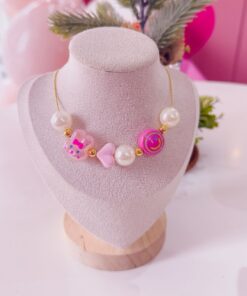 21055 - Collar armado multidije acrilicos rosado