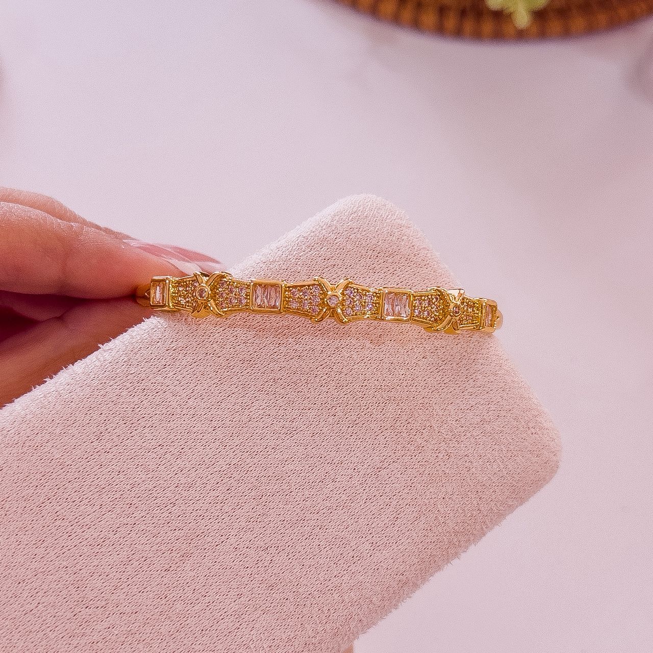 41110 - Pulsera acero dorada multi corbata